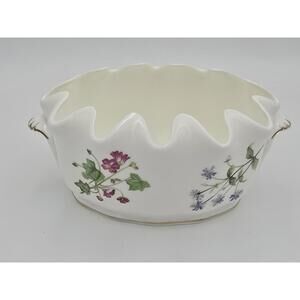 Vintage Minton Meadow Scalloped Bowl W/ Gold Trim